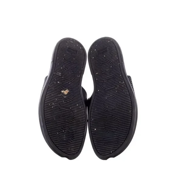 Gucci Black leather Interlocking G Logo Slides size 9